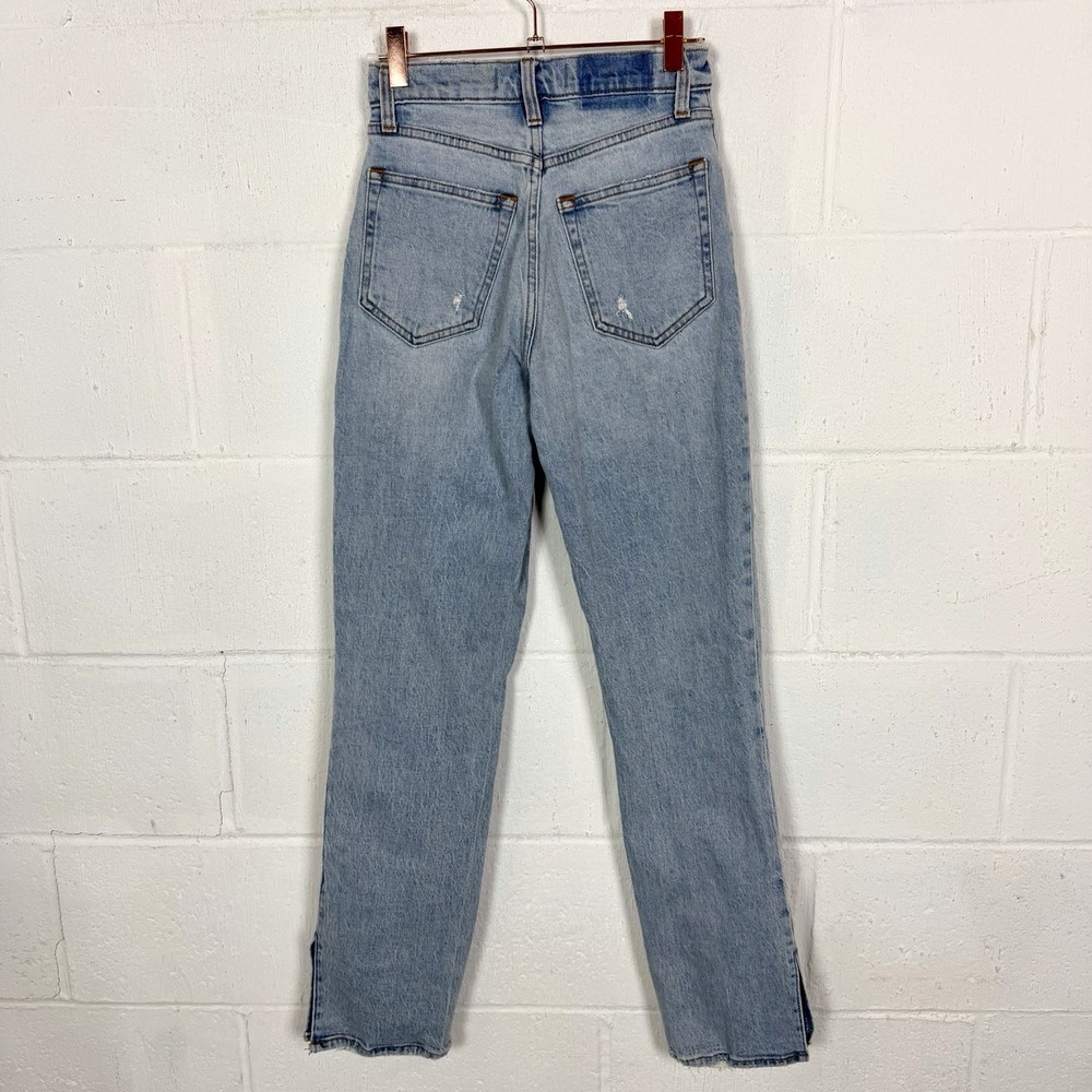 Abercrombie Fitch 90s Straight Ultra High Rise Women's Jeans Split Hem 24/00s - Picture 9 of 16